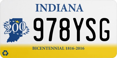 IN license plate 978YSG