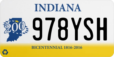 IN license plate 978YSH