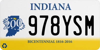 IN license plate 978YSM