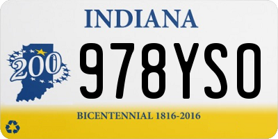 IN license plate 978YSO