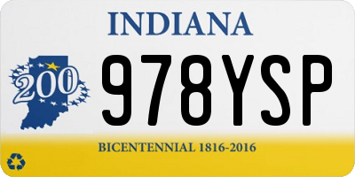 IN license plate 978YSP