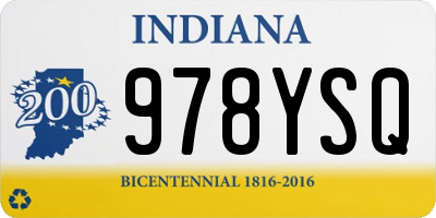 IN license plate 978YSQ