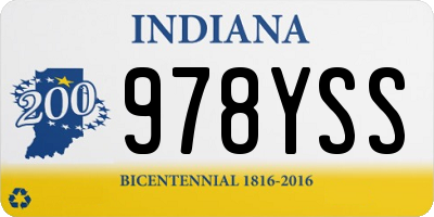IN license plate 978YSS