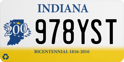 IN license plate 978YST
