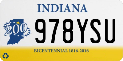 IN license plate 978YSU
