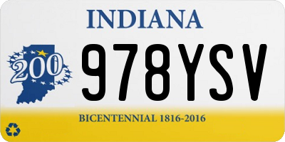 IN license plate 978YSV