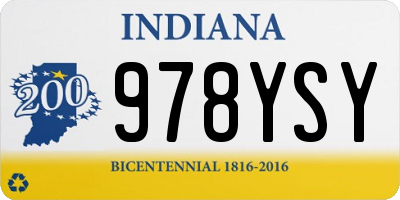 IN license plate 978YSY