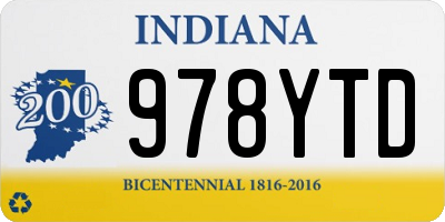 IN license plate 978YTD
