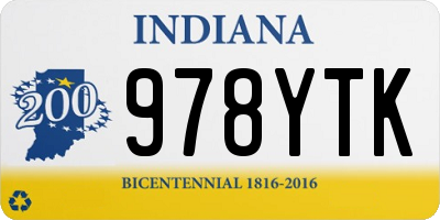 IN license plate 978YTK