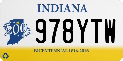 IN license plate 978YTW