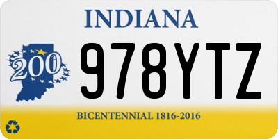 IN license plate 978YTZ