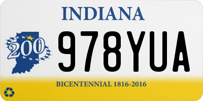 IN license plate 978YUA