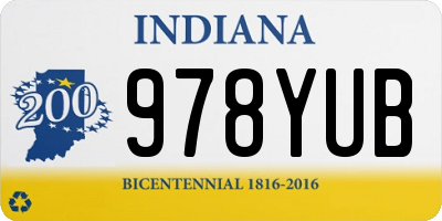 IN license plate 978YUB