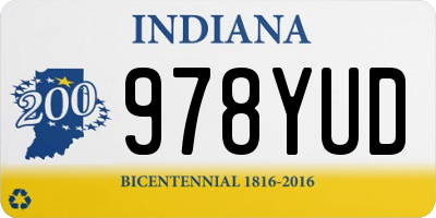 IN license plate 978YUD