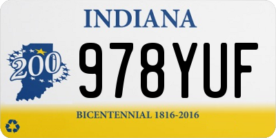 IN license plate 978YUF