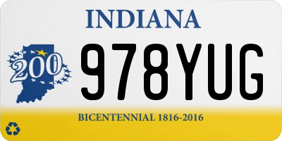 IN license plate 978YUG