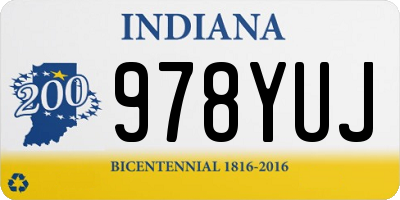 IN license plate 978YUJ