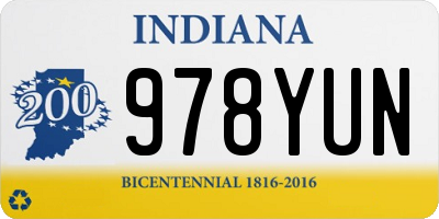 IN license plate 978YUN