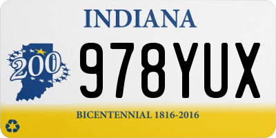 IN license plate 978YUX