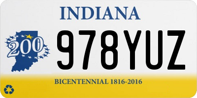 IN license plate 978YUZ