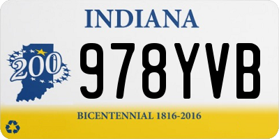 IN license plate 978YVB