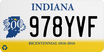 IN license plate 978YVF