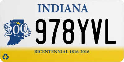 IN license plate 978YVL