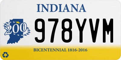 IN license plate 978YVM