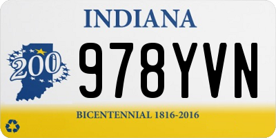 IN license plate 978YVN