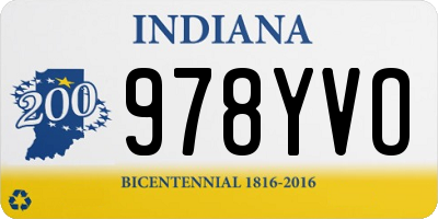 IN license plate 978YVO