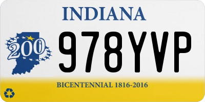 IN license plate 978YVP