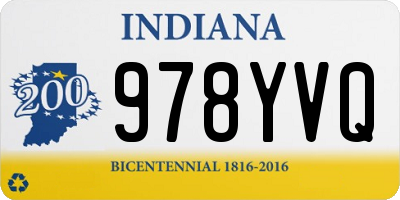 IN license plate 978YVQ