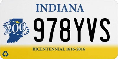 IN license plate 978YVS