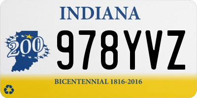 IN license plate 978YVZ