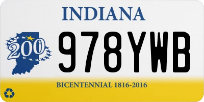IN license plate 978YWB