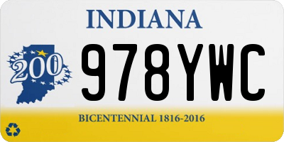 IN license plate 978YWC