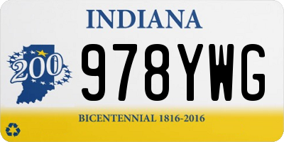 IN license plate 978YWG