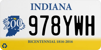 IN license plate 978YWH