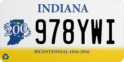 IN license plate 978YWI