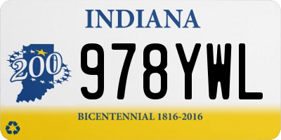 IN license plate 978YWL