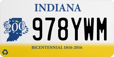IN license plate 978YWM