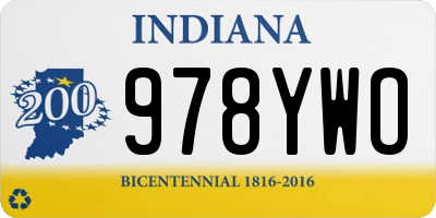 IN license plate 978YWO