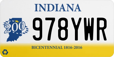 IN license plate 978YWR