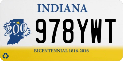 IN license plate 978YWT