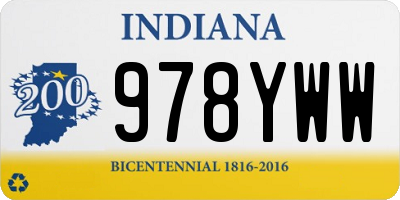 IN license plate 978YWW