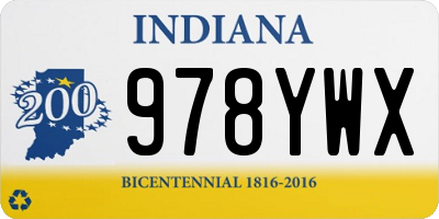 IN license plate 978YWX
