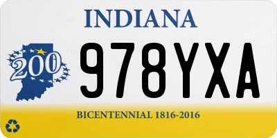 IN license plate 978YXA