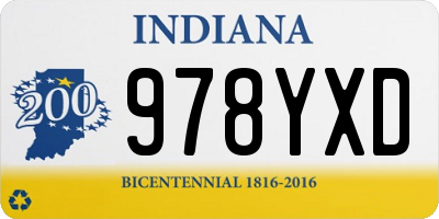 IN license plate 978YXD