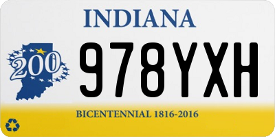 IN license plate 978YXH