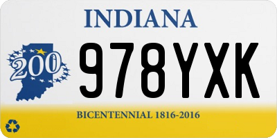IN license plate 978YXK